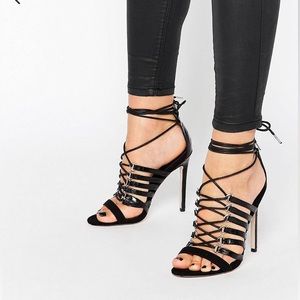 Asos Lace Up Heeled Sandals